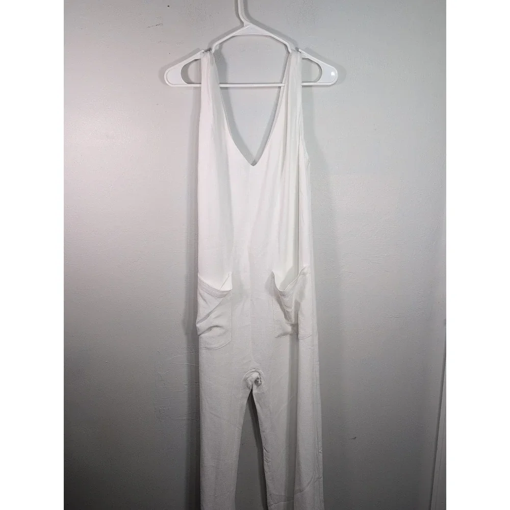 BUMPSUIT Jumpsuit Maternity Romper Small White Stretchy Soft Sleeveless